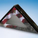 US Army triangle shaped window mailer for the US Flag with a picture of a US Army uniform in one corner and the US flag on the rest of it