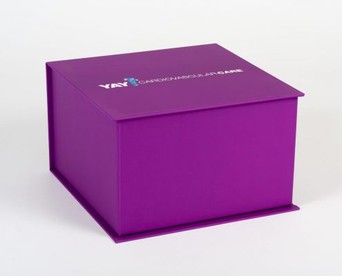 purple turned edge box with the lid closed