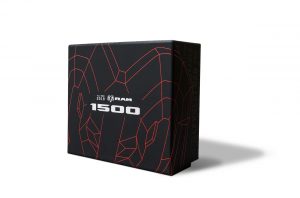 Customized press kit for Ram 1500 with white lettering and red outlined logo