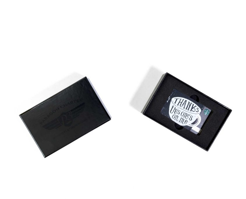Custom rigid box with insert for gift card