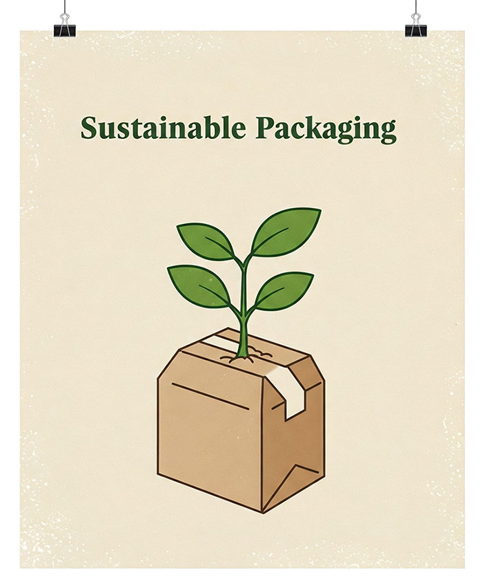 illustration promoting sustainable packaging